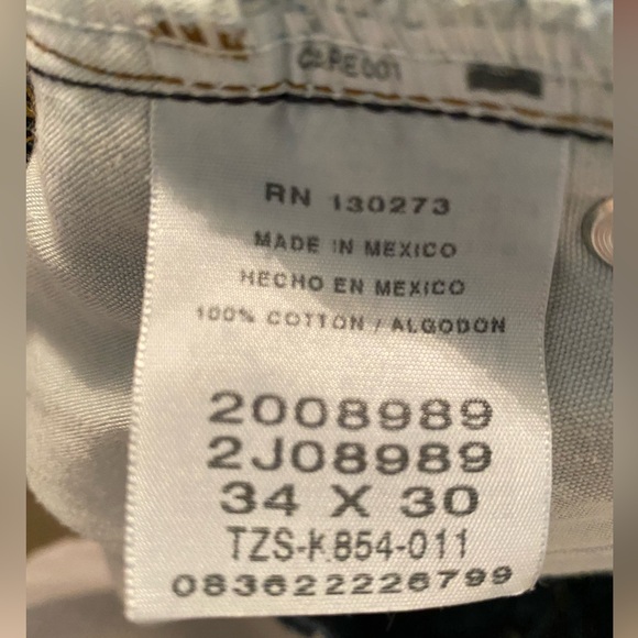 LEE men’s regular fit straight leg dark blue jeans size: 34x30 - Picture 7 of 8